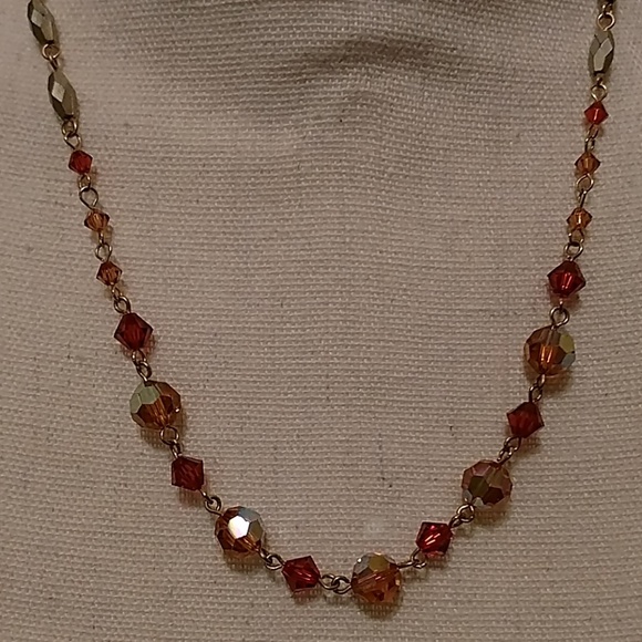 Shades of fall 19" beaded necklace